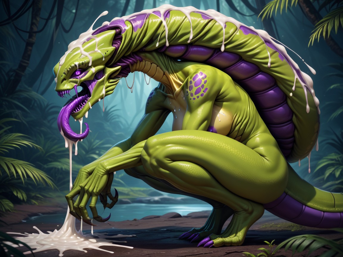 Enormous Monster Cock, Alien Planet, Huge Purple Eyes AI Porn