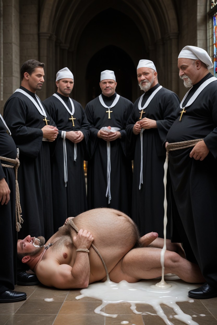 Flaccid Penis, Fat Old Man, Italian AI Gay Porn
