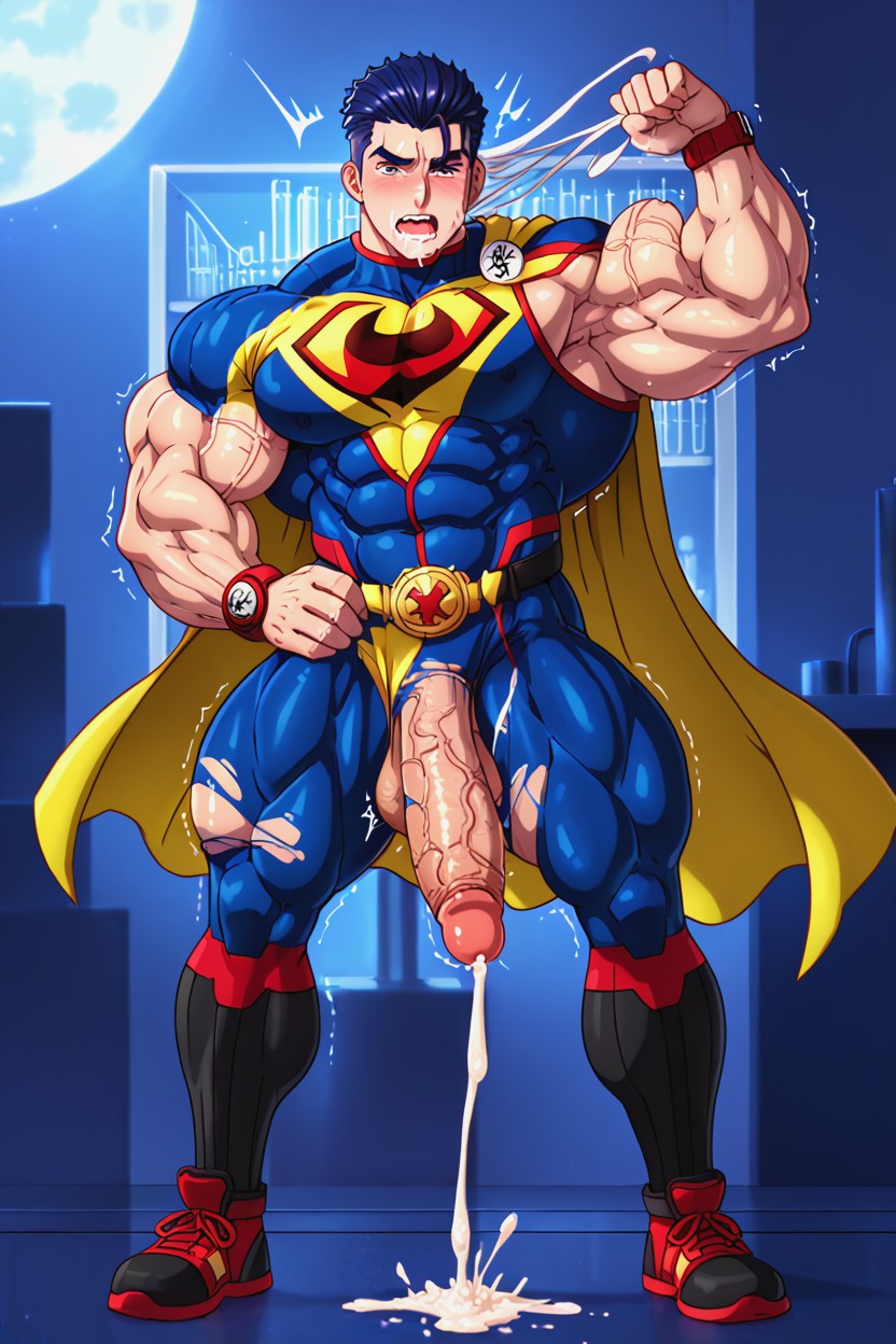 Erect Cock, Extremly Veiny Arms, Blushed Body AI同性恋黄片