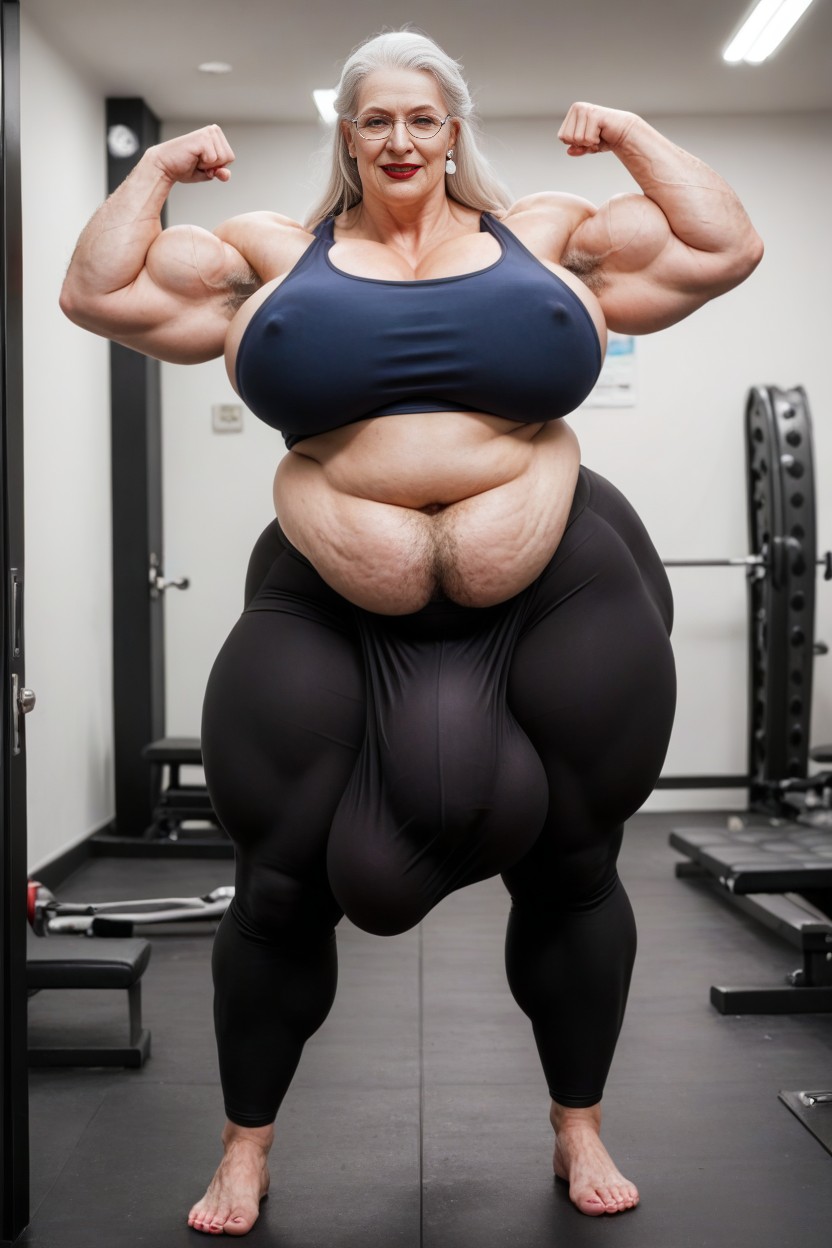60+, Red Lipstick, Ssbbw AI Porn