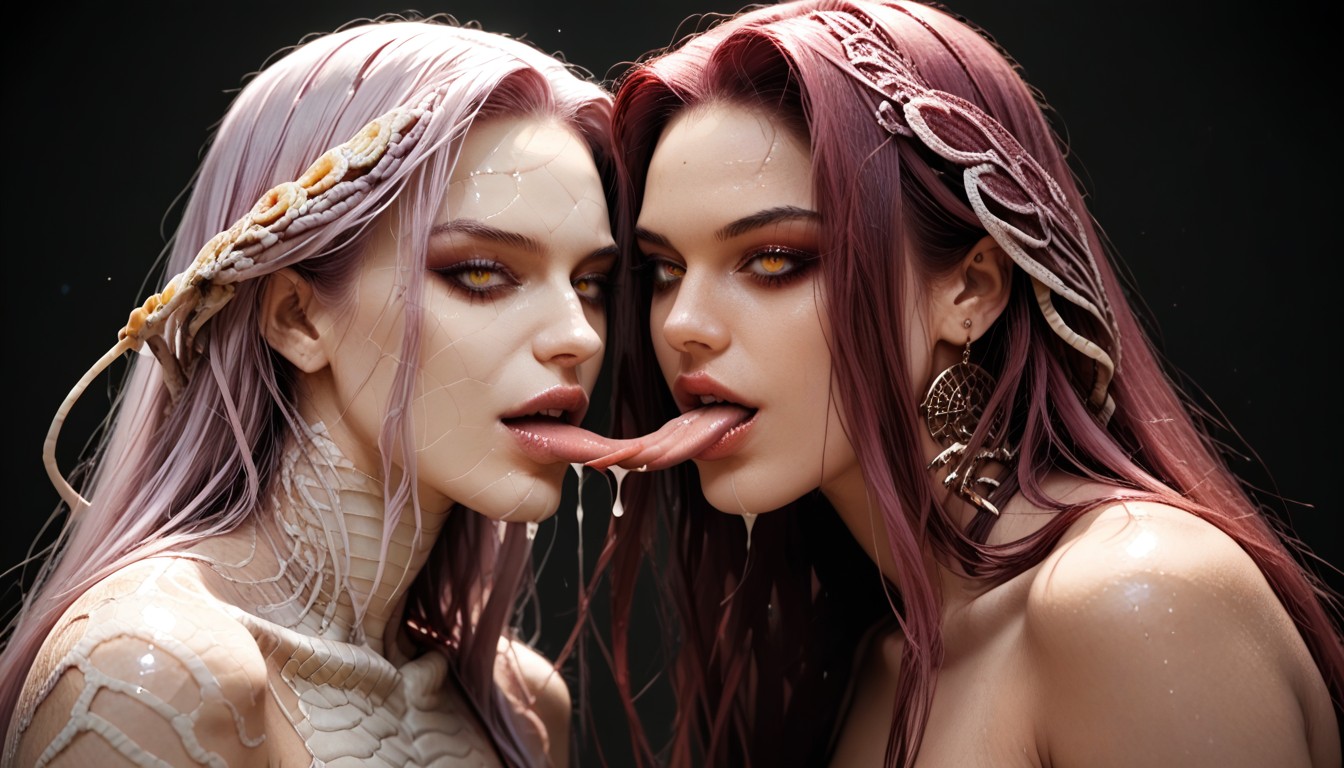 Two People, Beautiful Face, Cum AI Porn