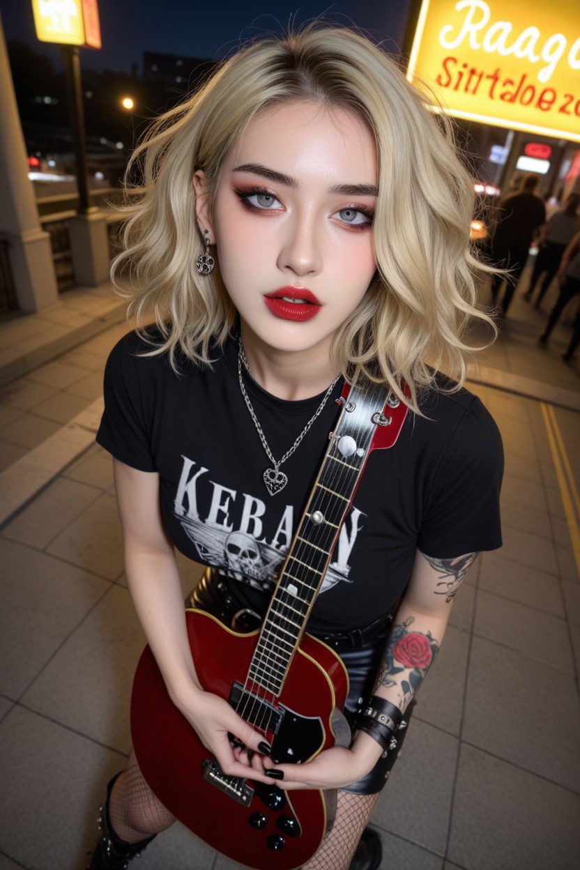 Strong Look, De Haut En Bas, Goth Hairpiece Porno IA Asiatique