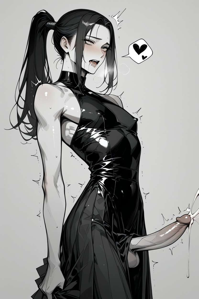Black Haired, Blushed, Erect Penis ゲイAIポルノ