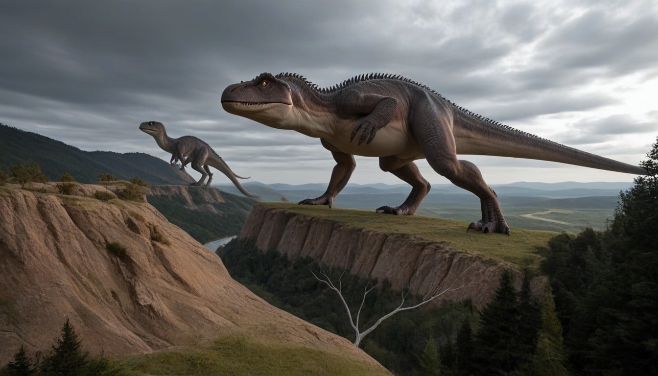 Archaeopteryx In Background, Clear Skies, Crowd Of Dinosaurs AI Porn