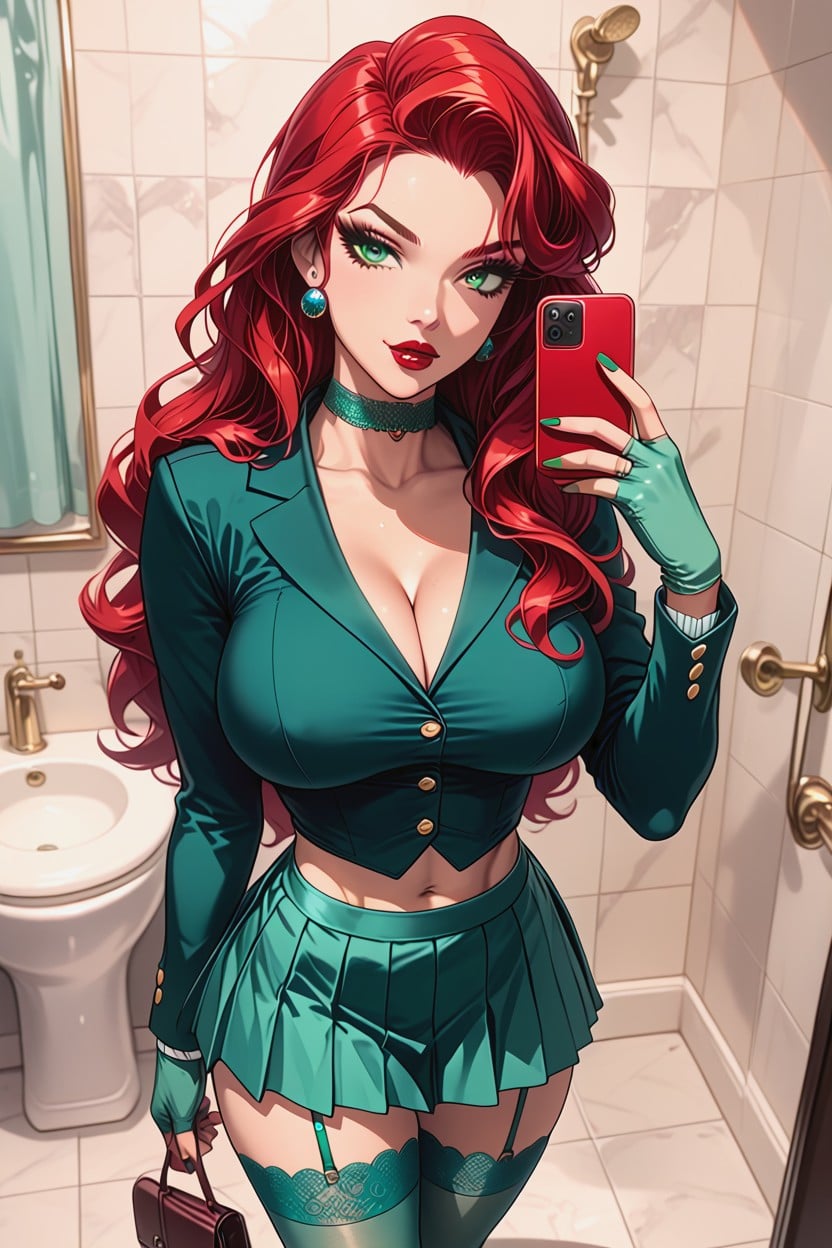 Green Aqua Skirt, Selfie, Big Ass Hentai IA