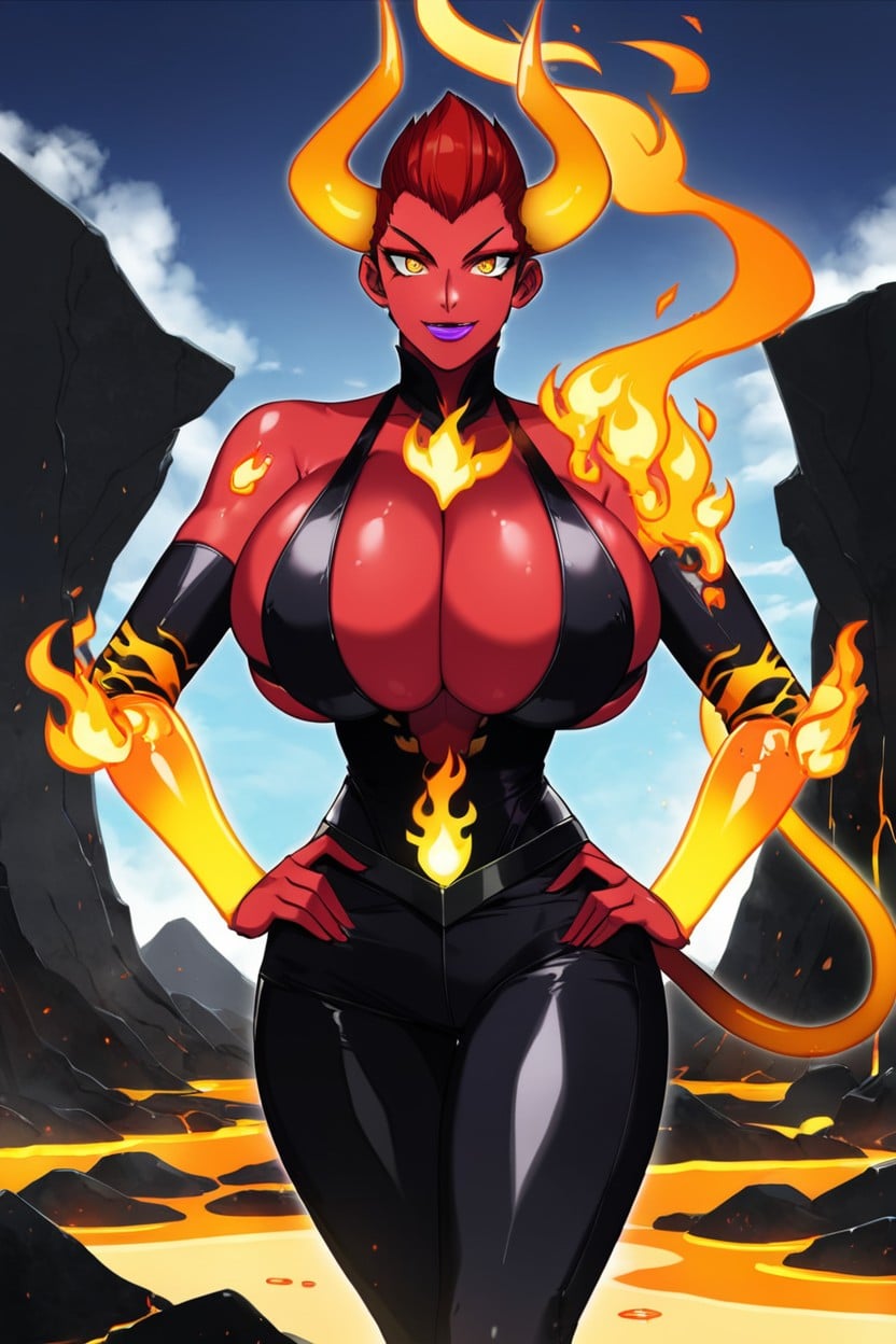 머리카락이 휘날림, Perfect Breasts, Magma Chest 라틴 AI 야짤