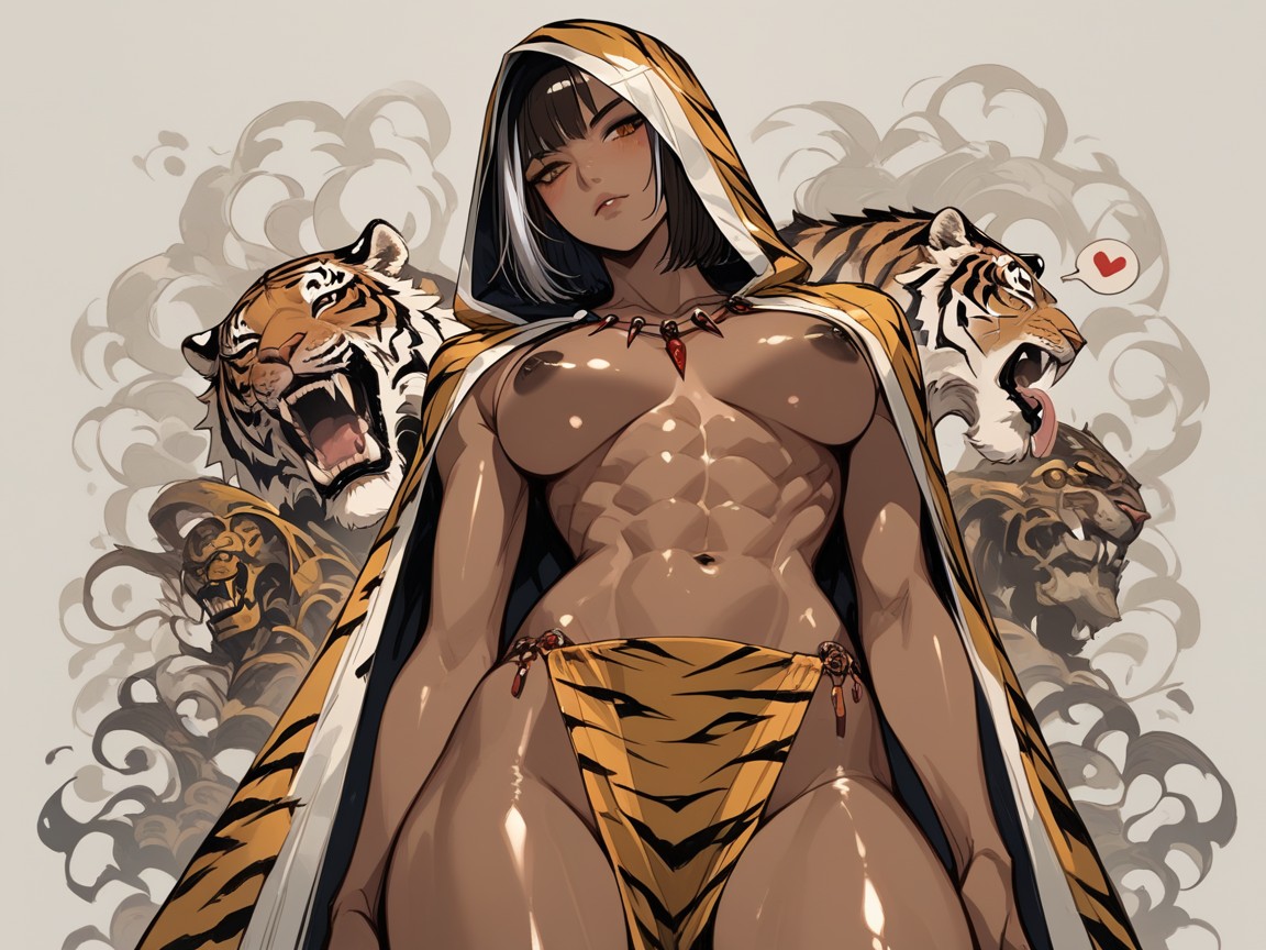 Bokeh, Dark Nipples, Tribal Wear Hentai AI Porn