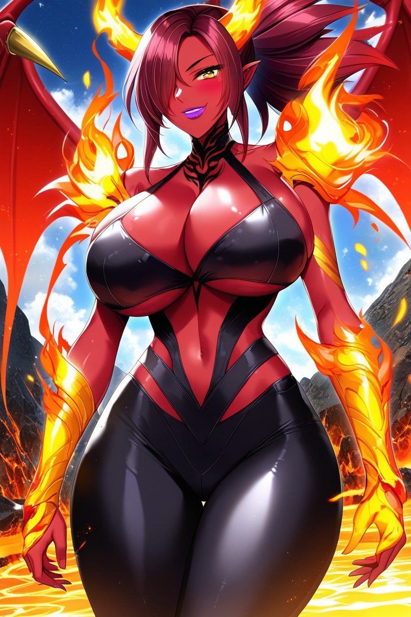 Smile, Underboob, Lava Arms Hentai AI Porn