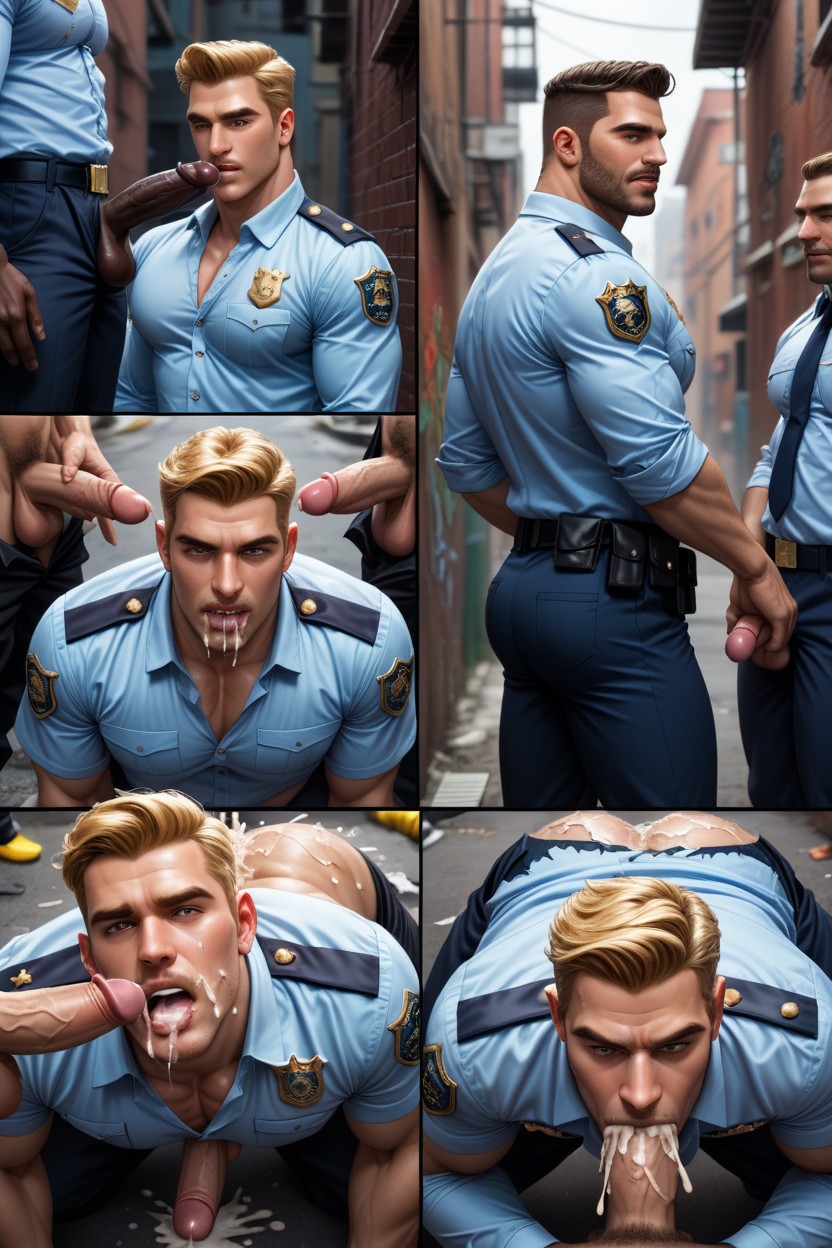 Submissive, Gang Bang, Flaccid Penis AI Gay Porn