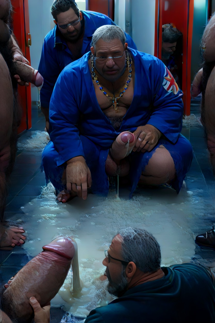 Obese, Foreskin In Pool Of Cum On Floor, Zoom In On Foreskin ゲイAIポルノ