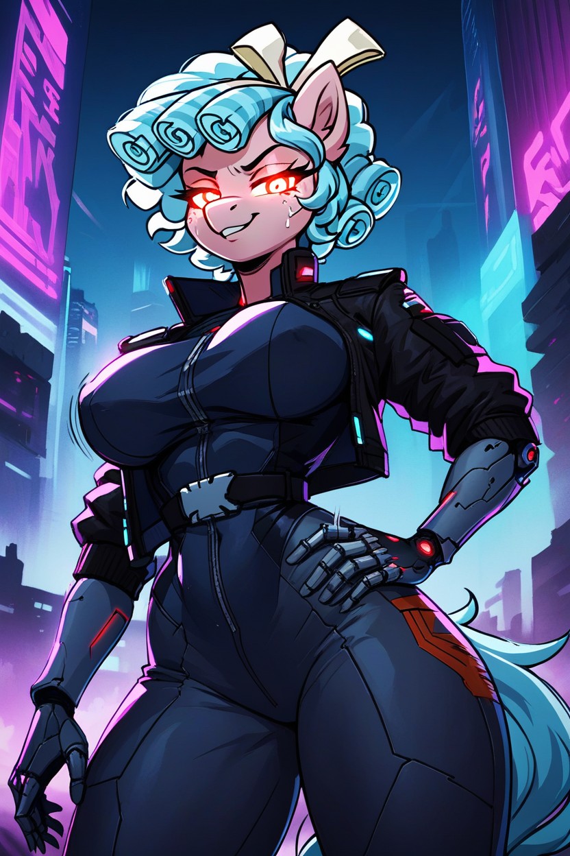 Wide Hips, Big Ass, Black Eye Shadow ファーリーAIポルノ