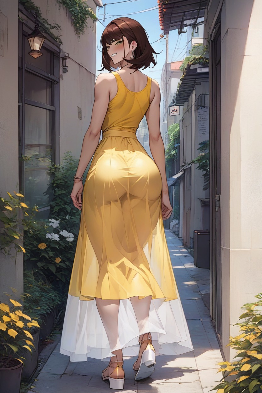 Looking At Viewer, Standing, Squeezing Ass AI Porn