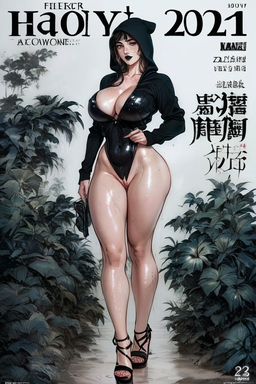Cleavage, Large Hips, Round Ass Hentai IA