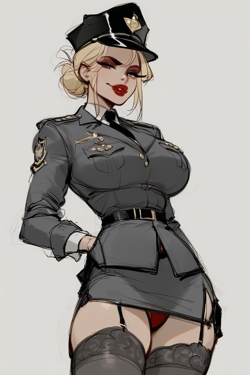 Blonde Hair, Large Ass, Sketch Hentai AI Porn
