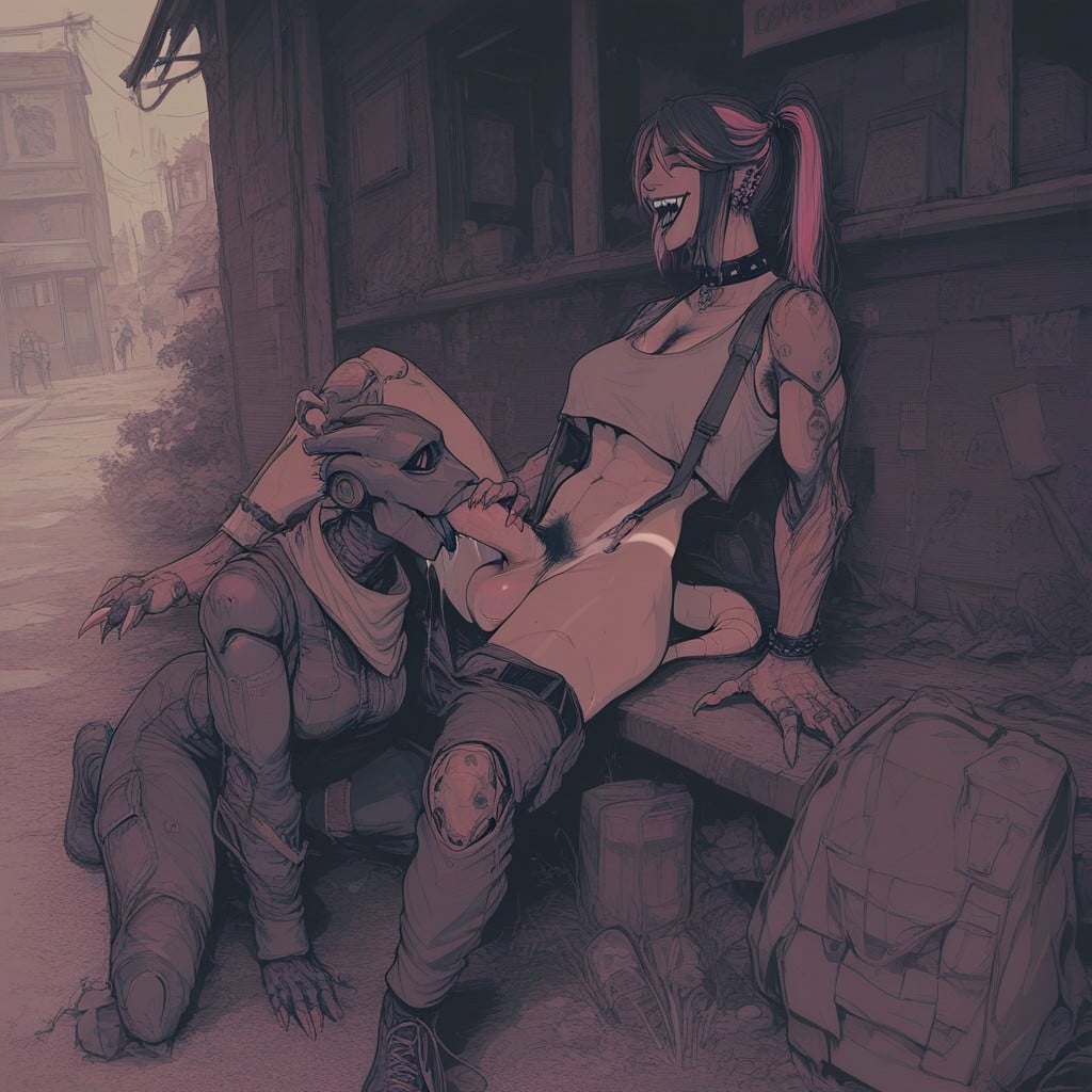 Robot Limbs, Paws, Multi Colored Hair Hentai AI Porn