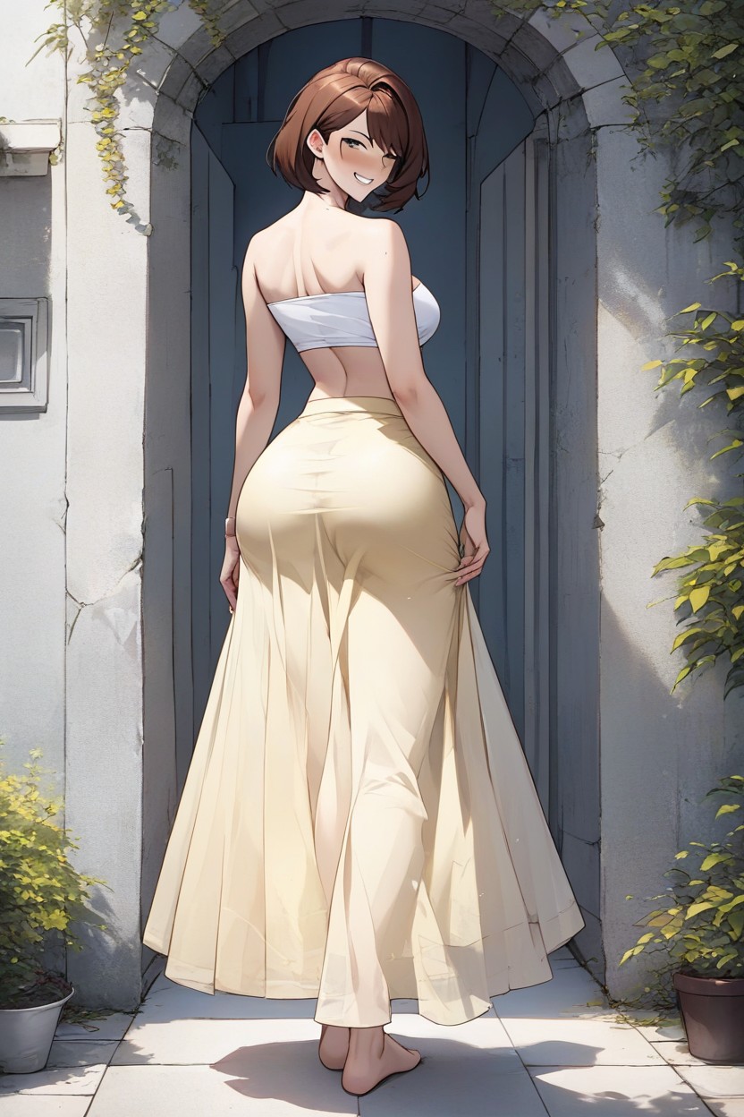 Full Body, Matte, Tight White Tank Top AI Porn