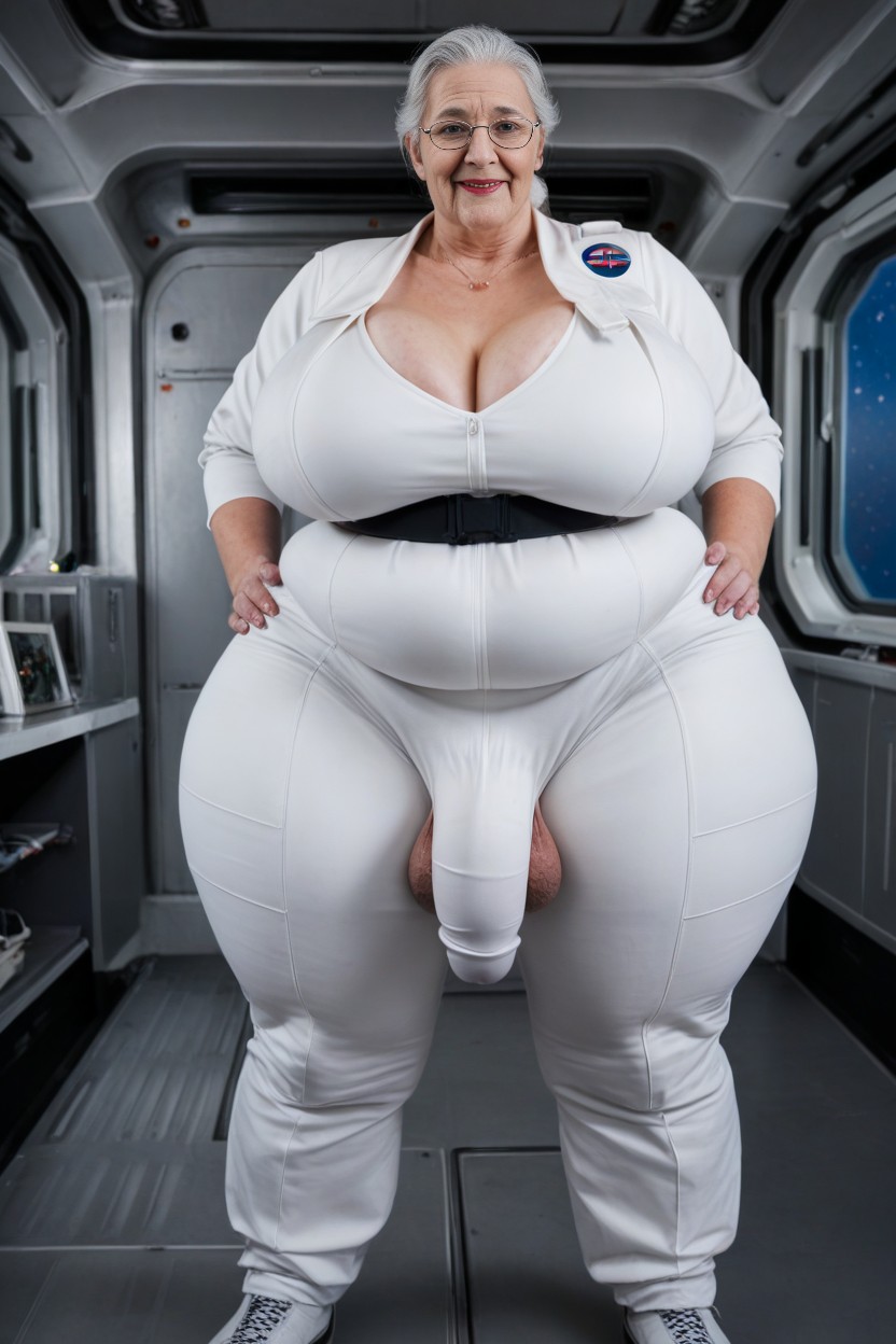 Hair Down, Giant Tall Futanari, Fully Clothed AI Porn