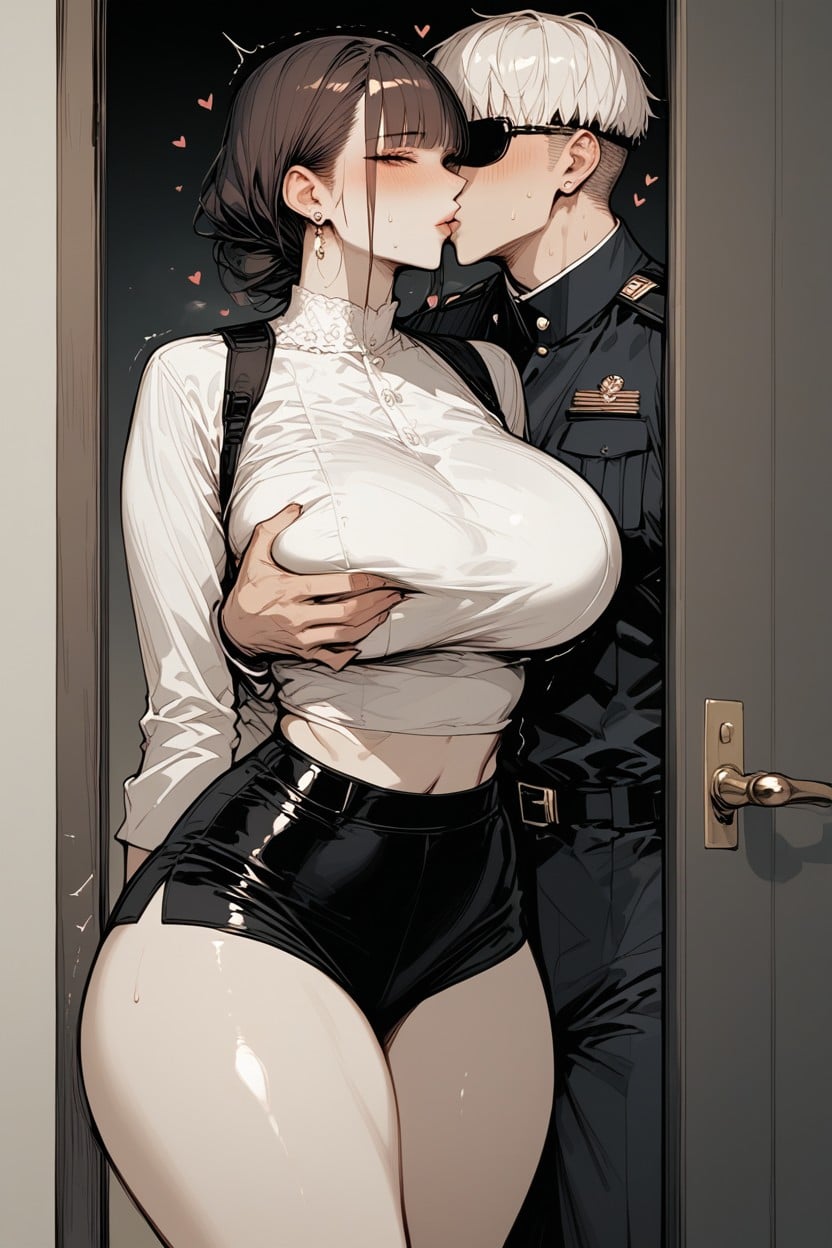 Exhausted, Bare Midriff, Curvy Figure Hentai AI Porn