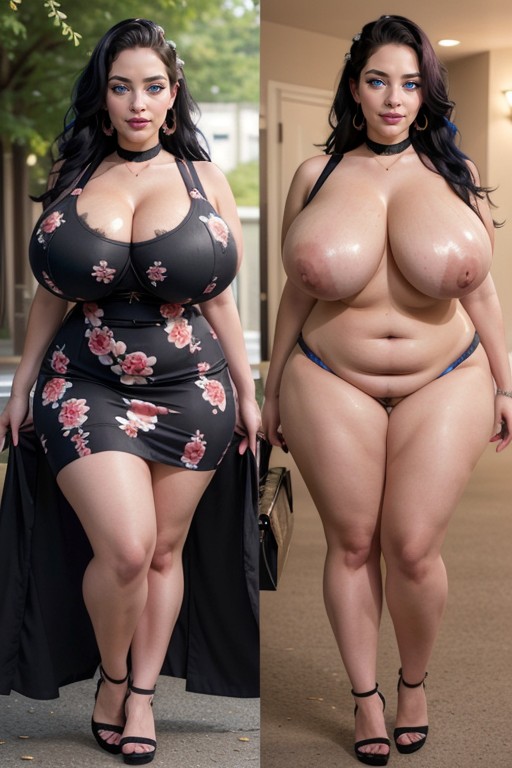 Form Fitting Clothes, Beautiful Bimbo Face, Black Mascara AI Porn