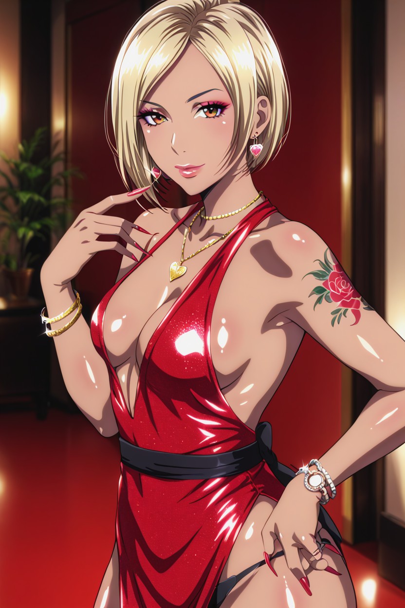 Ada Wong, Realistic Faces, Heart Earrings Hentai AI Porn