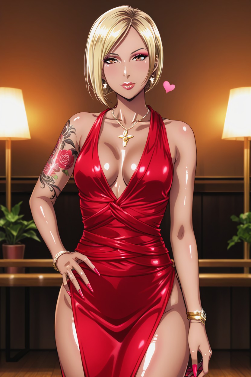 Nail Polish, Pink Tattoos, Shoulder Length Hair Hentai AI Porn
