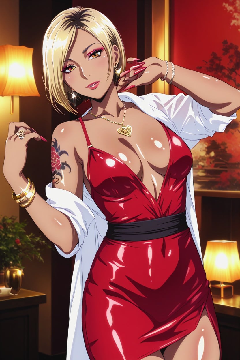 Lewd, Long Nails, Heart Necklace Hentai AI Porn