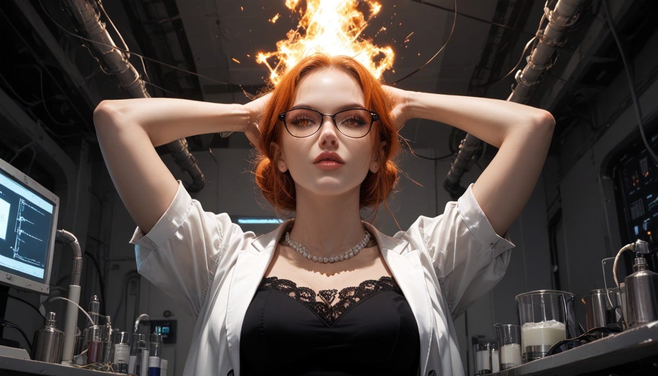 Hard Light, Cylinders, White Blouse AI Porn