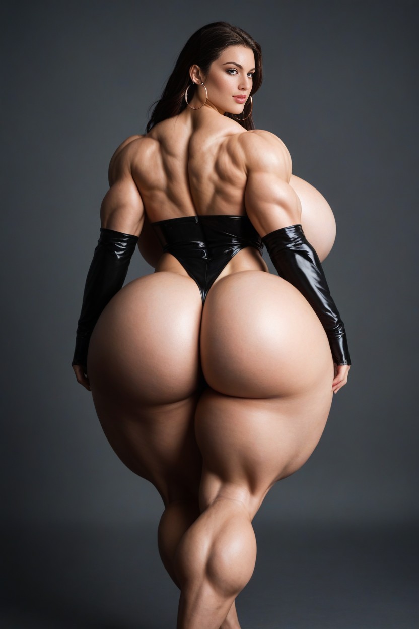 Huge Fake Tits, White Skin, Latex AI Porn