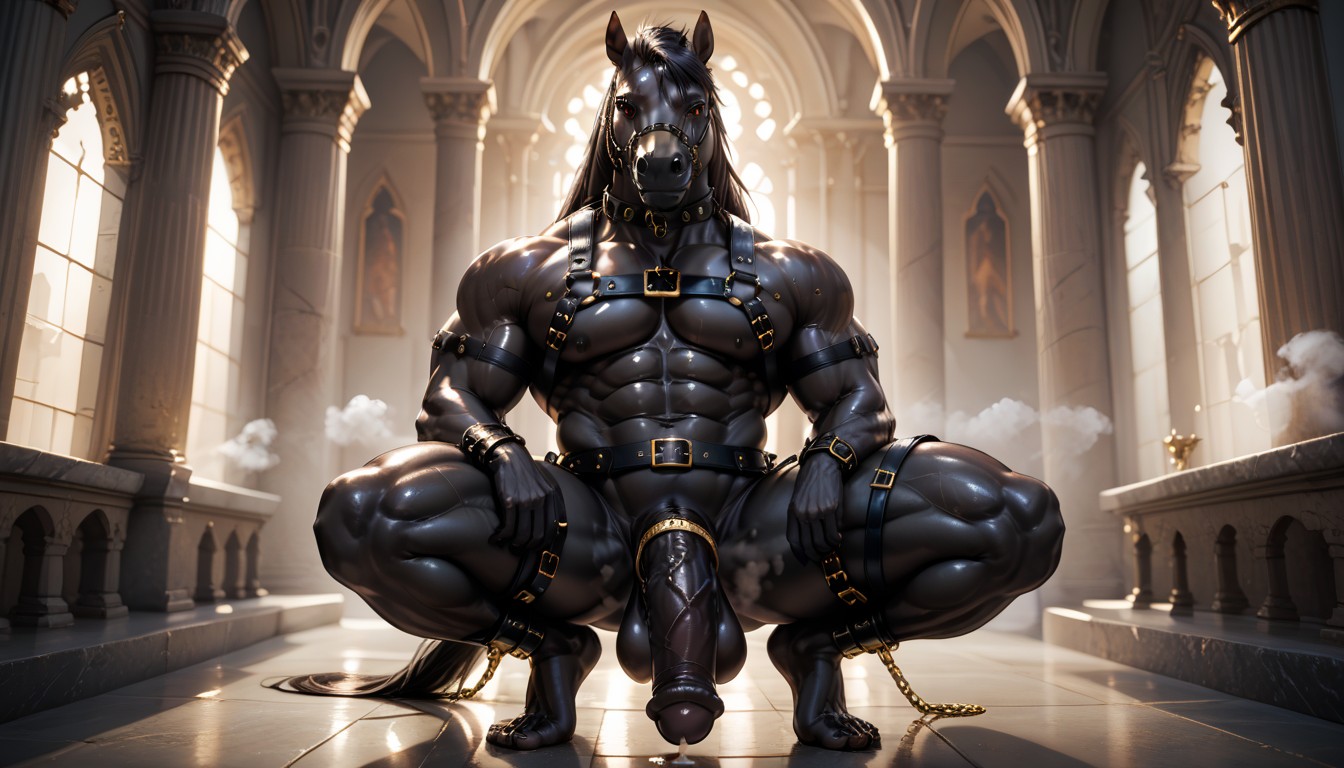 Black Collar, 1 Person, Precum Furry AI Porn