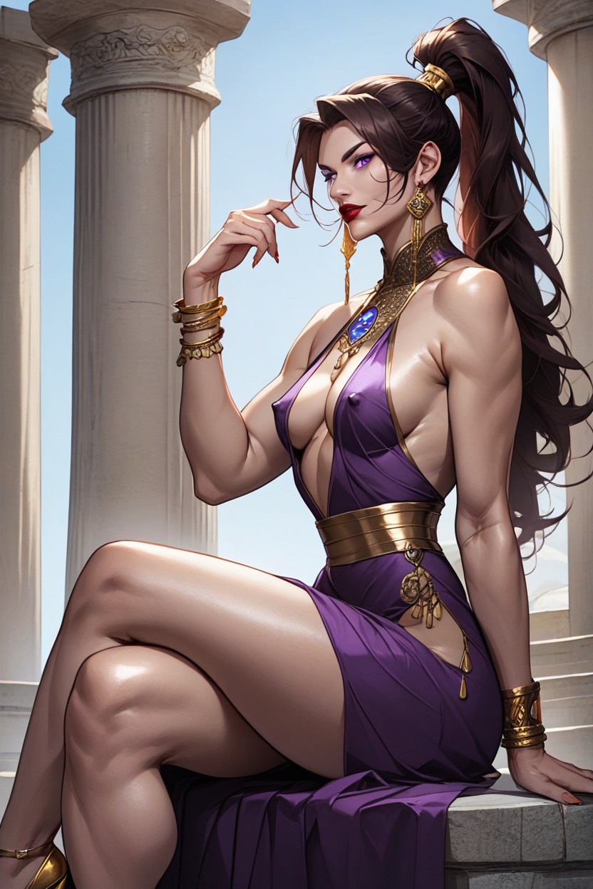 Skinny, Golden Bracelets, Oiled Body Hentai AI Porn