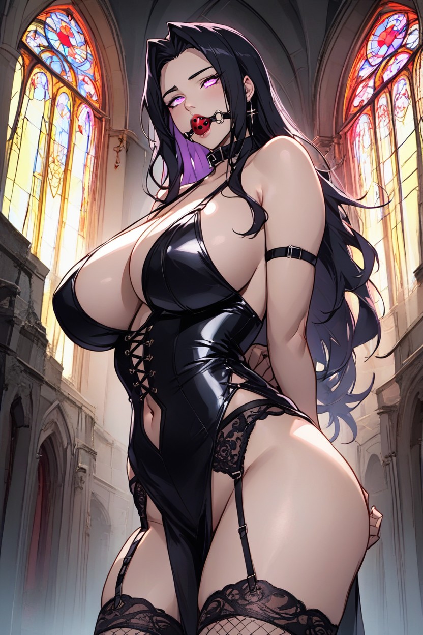 Bbw, Latex Suit, Exposing Her Neck Vulnerably Hentai AI Porn