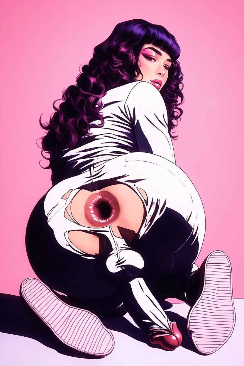 Asshole Pink, Realistic, Legs Together Shemale AI Porn