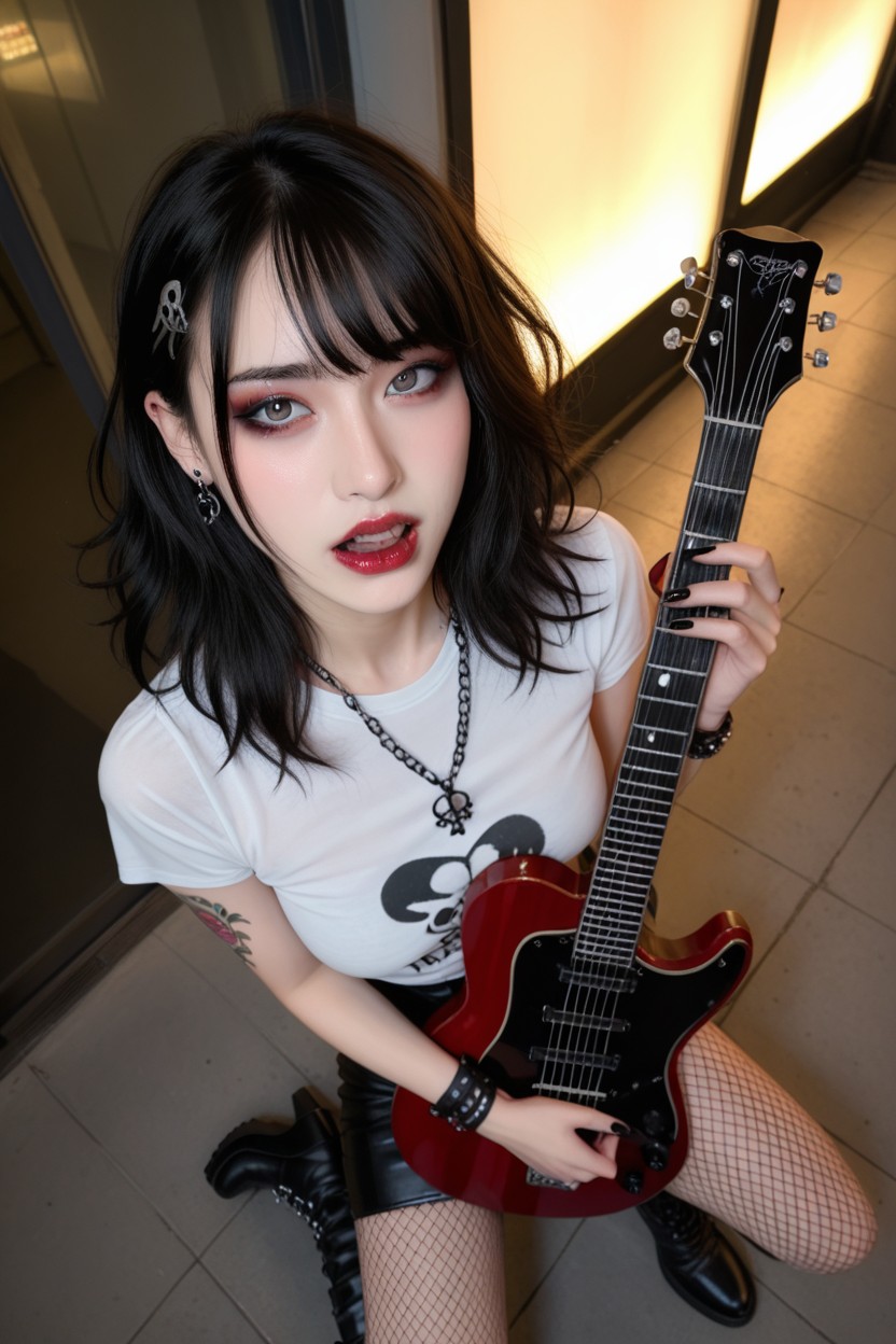 Pale Skin, Chain Accessories, Sharp Upturned Eyes AI國產黃片