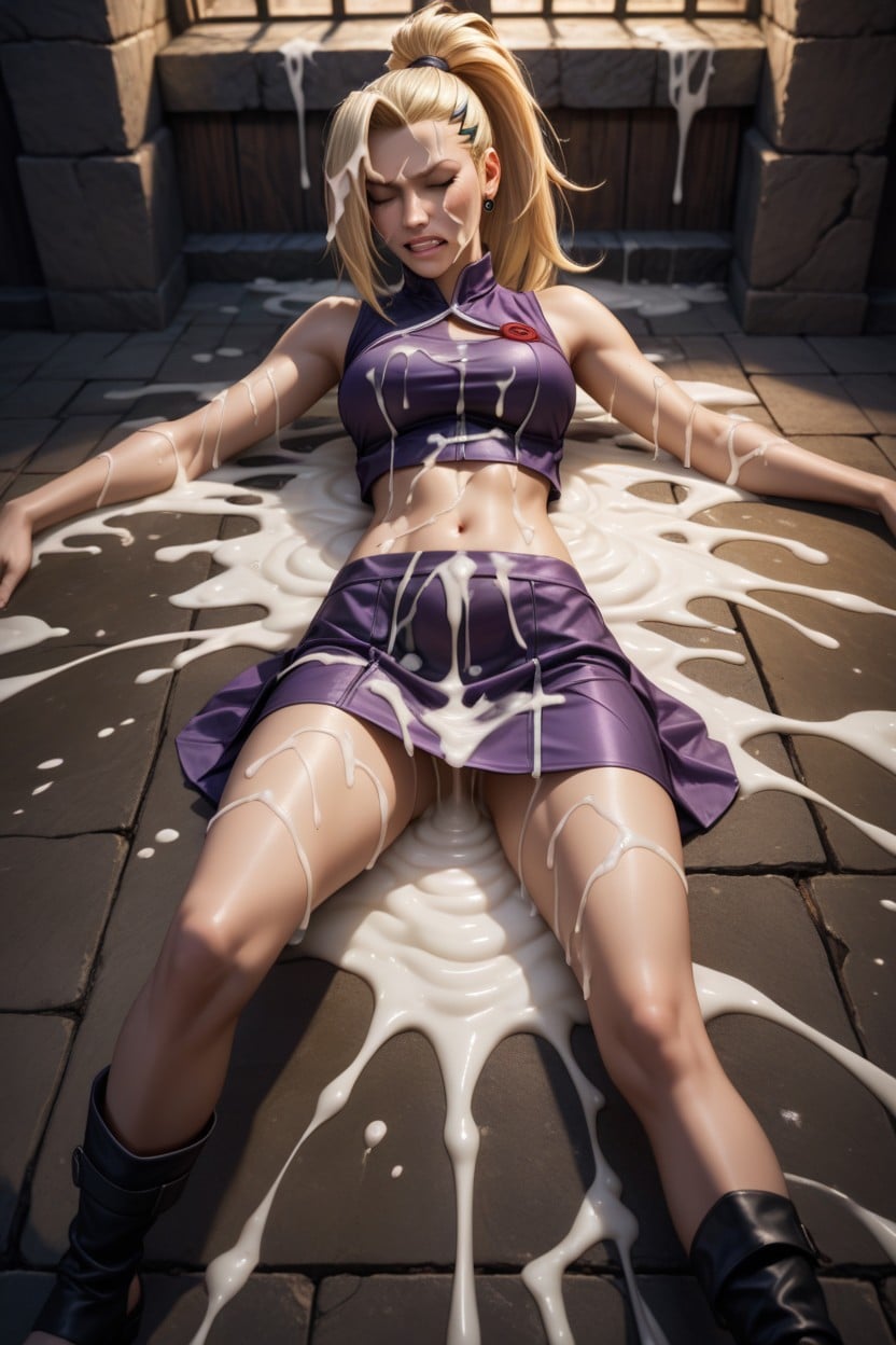 Used Condom, Elbow Fishnets, Much More Cum Hentai AI Porn