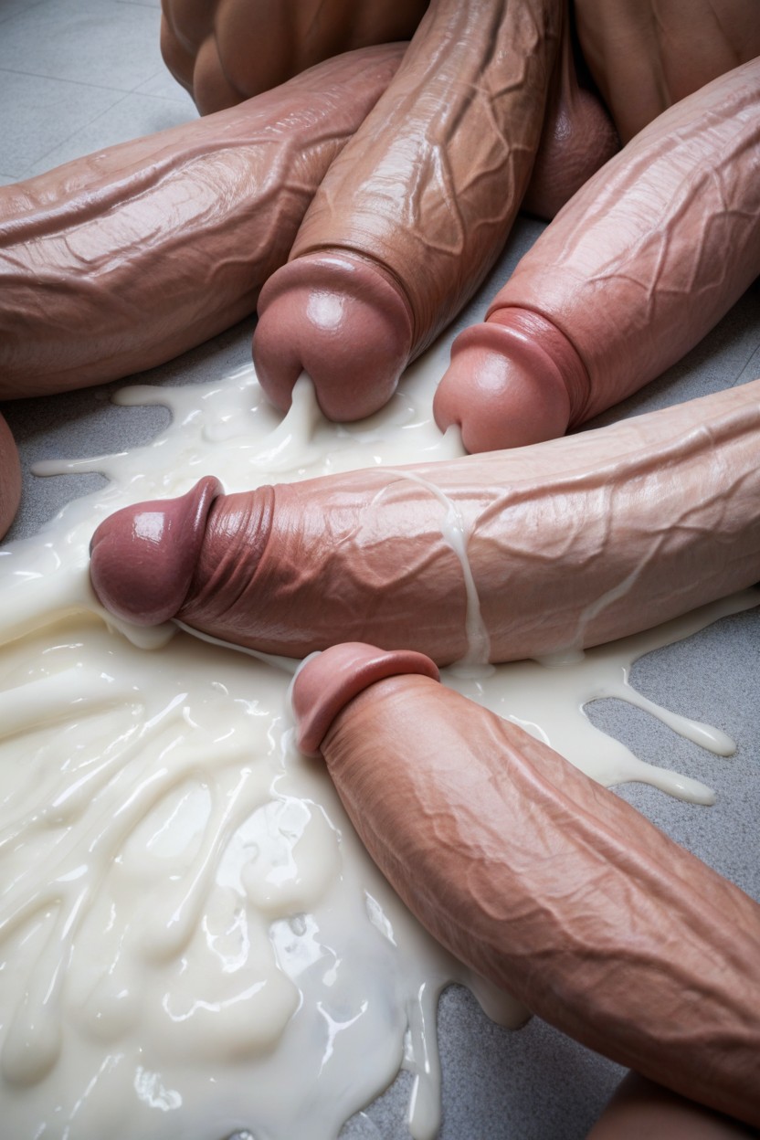 Hyper Massive Muscular Thighs, Close Up, Hyper Thick Thighs Shemale AI Porn