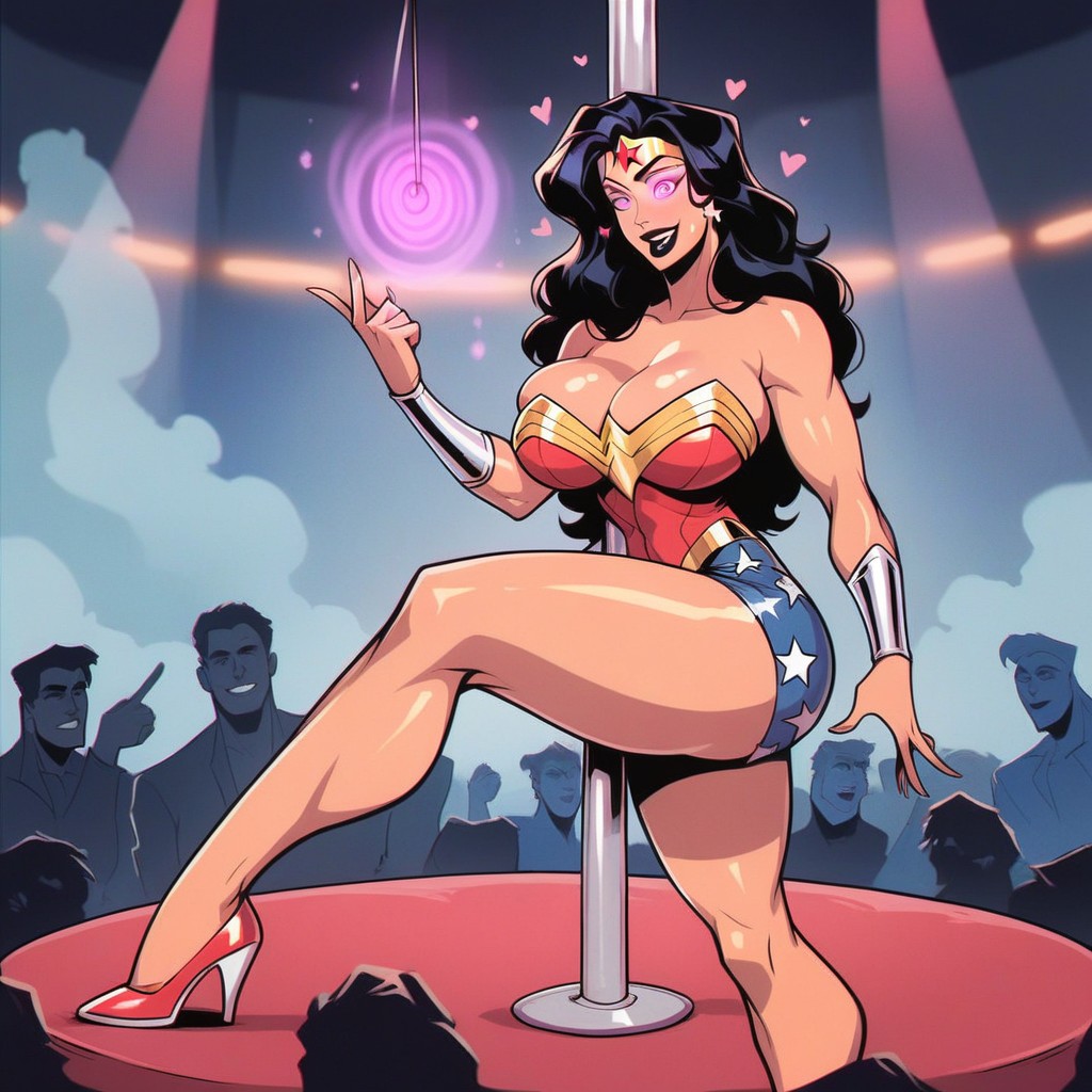 Oiled Skin, Dumb Bimbo, Stiletto Heels Hentai AI Porn