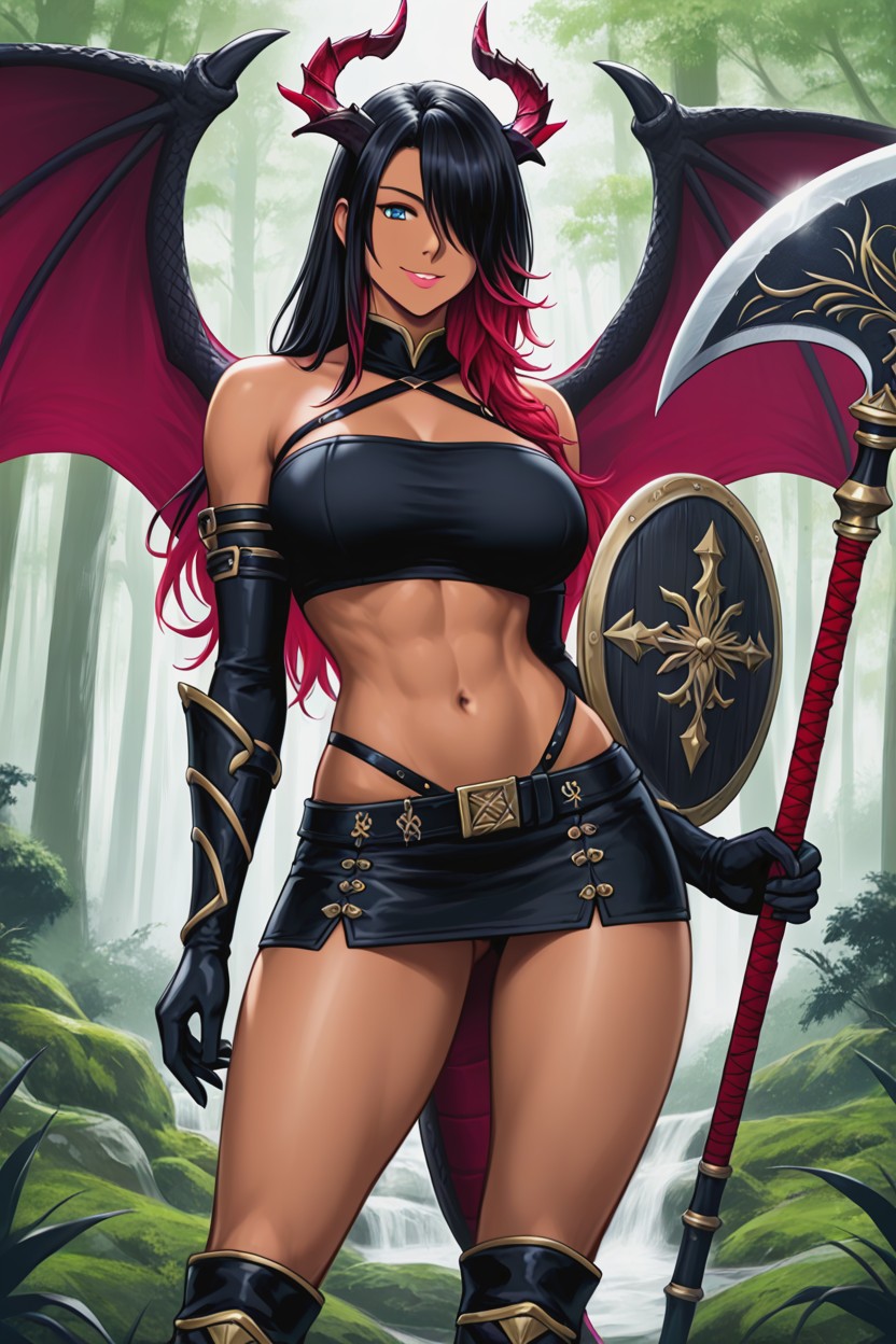 Dark Brown Skin, Hourglass Figure, Forest Hentai AI Porn