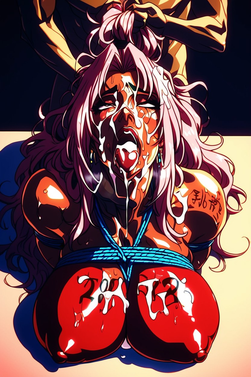 Cumshot, Throat Bulge, Pink Hair Hentai AI Porn