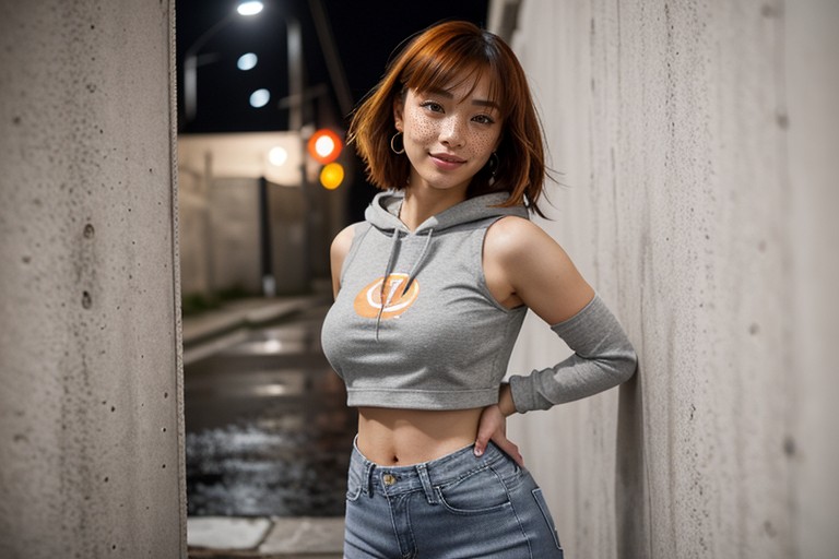 Gloria From Pokemon, Fit, Worn Grey Jeans AI Porn