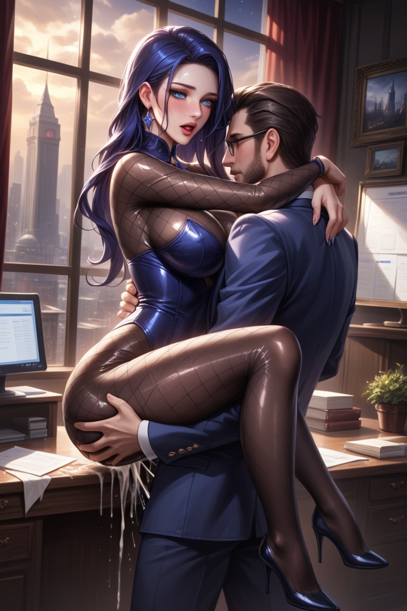 Carrying One Leg, Extremely Seductive Expression, Blushing Hentai AI Porn