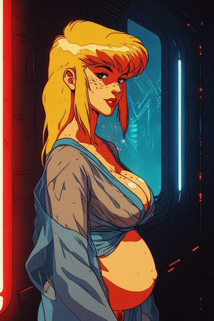 Bust Shot, Large Areolas, Panorama AI Porn