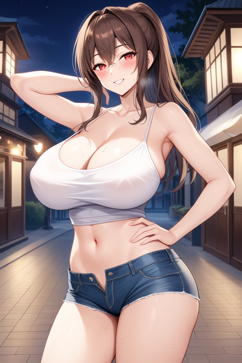 No Bra, Night, Model AI Porn