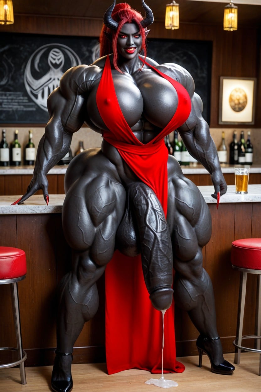 Elf Ears, Big Oni Horns, Vagina Shemale AI Porn