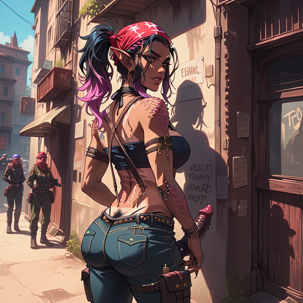 Prostitute, Back Hair, Futanari Hentai IA
