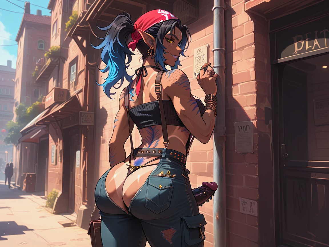 Butt Hair, Belts, Scarred Hentai IA