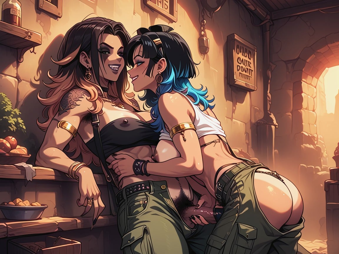 Black Nipples, Claws, Cargo Pants Hentai AI Porn