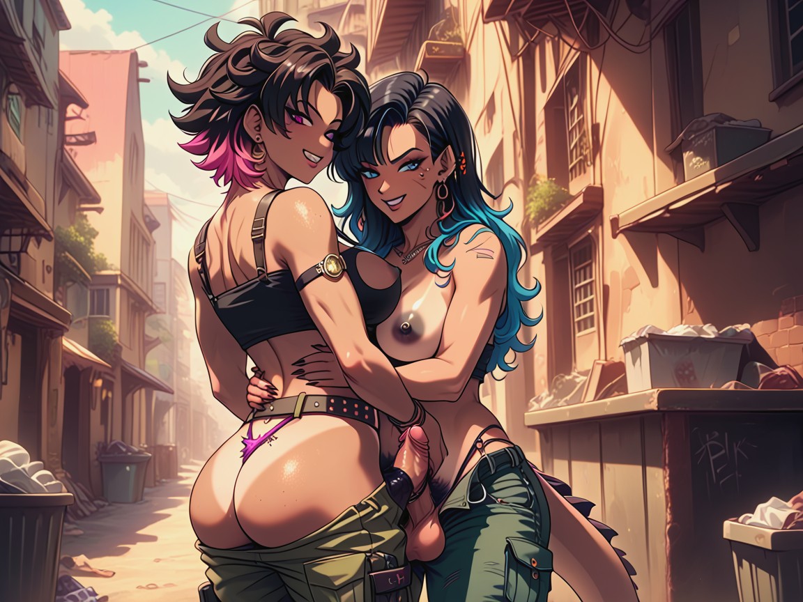 Cargo Pants, Ribbed Thong, Futanari Hentai IA
