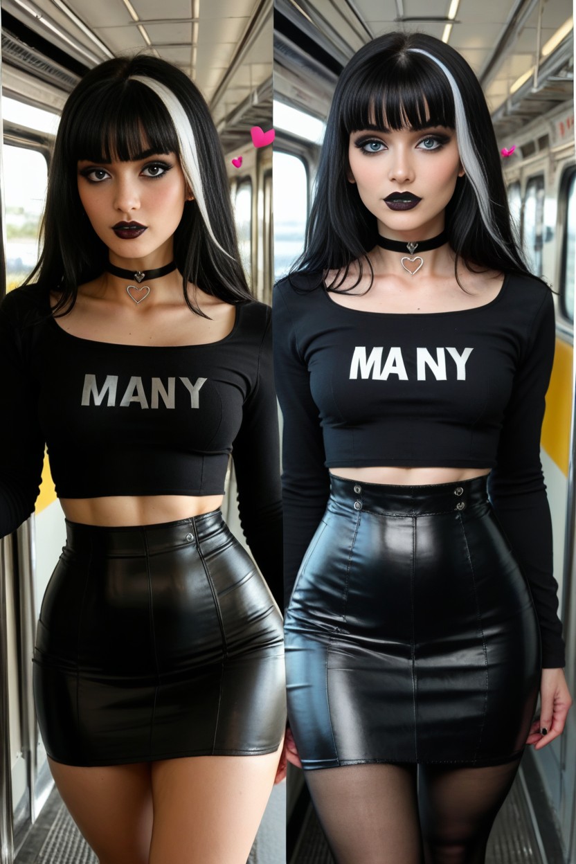 Train, Beautiful Goth Bimbo, Detailed Photo AI Porn