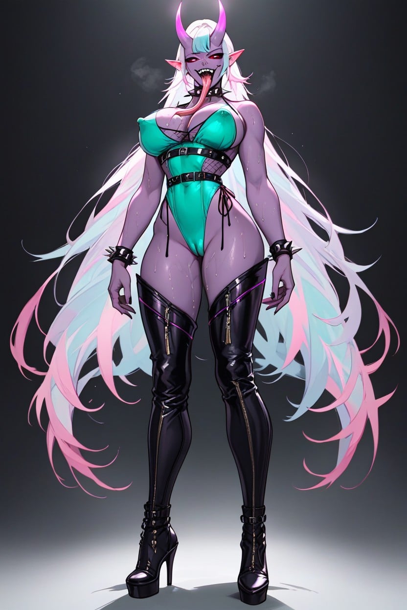 Black Thigh High Boots, 18+, Camel Toe Hentai IA