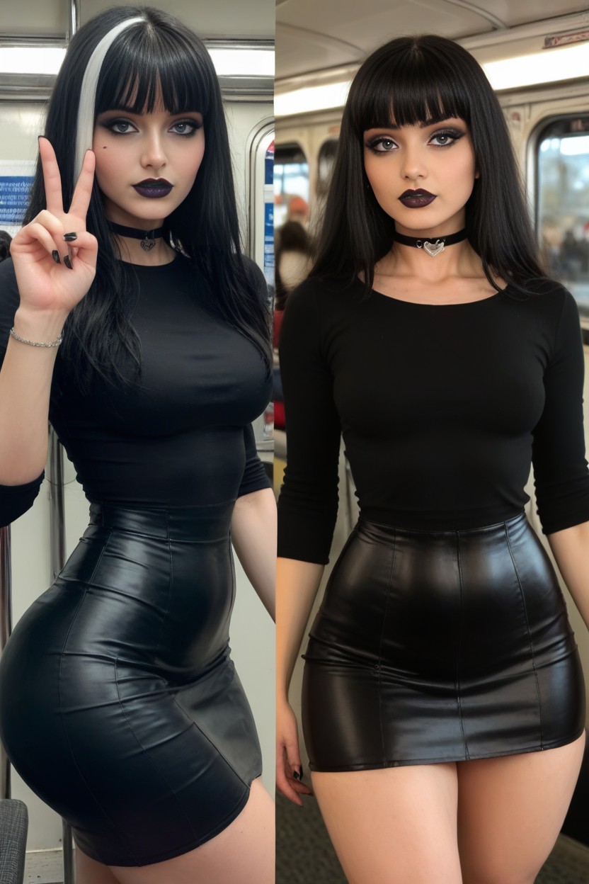 Train, Black Hair With White Highlights, Beauty Mark AI Porn